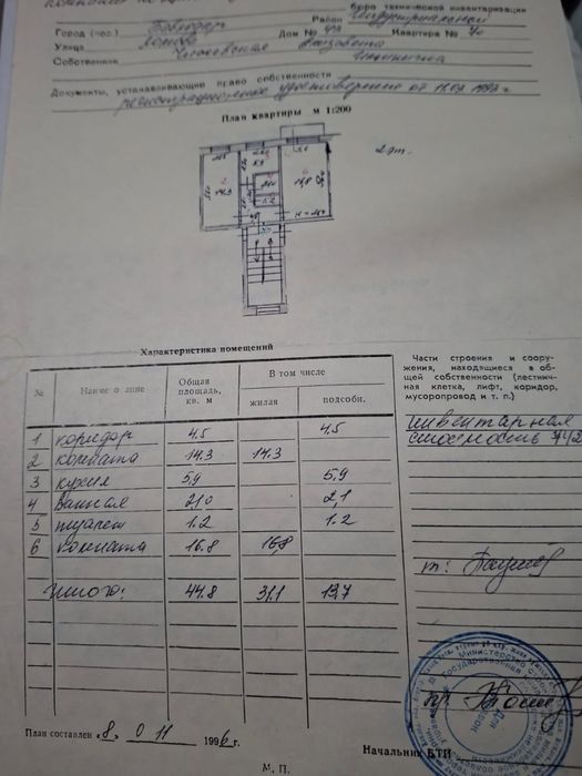 Продам двух комнатную квартиру