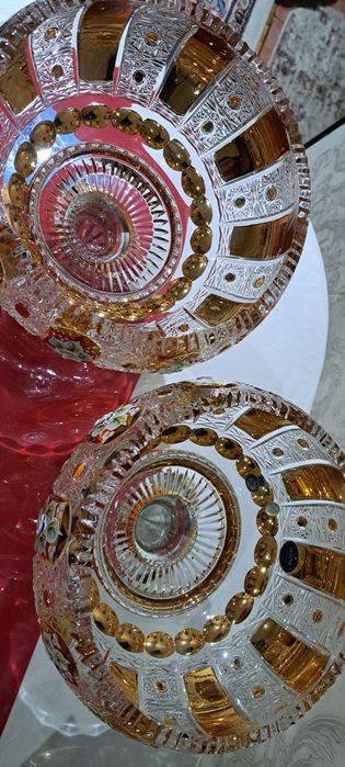 Чехословакия оргинал богема хруствль для фруктов 2 штук новый