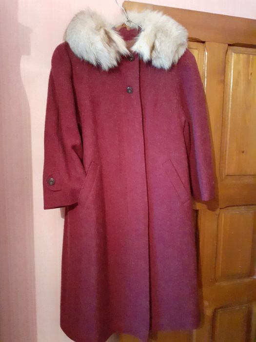 Palton dama, cu guler blana de vulpe polara