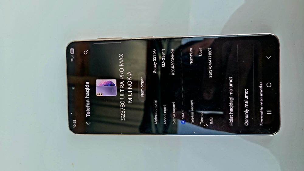 S21 +5G idiyal holatda