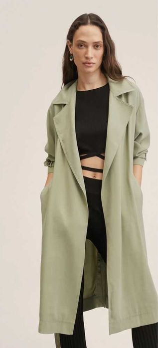 Тренчкот Mango цвят Каки