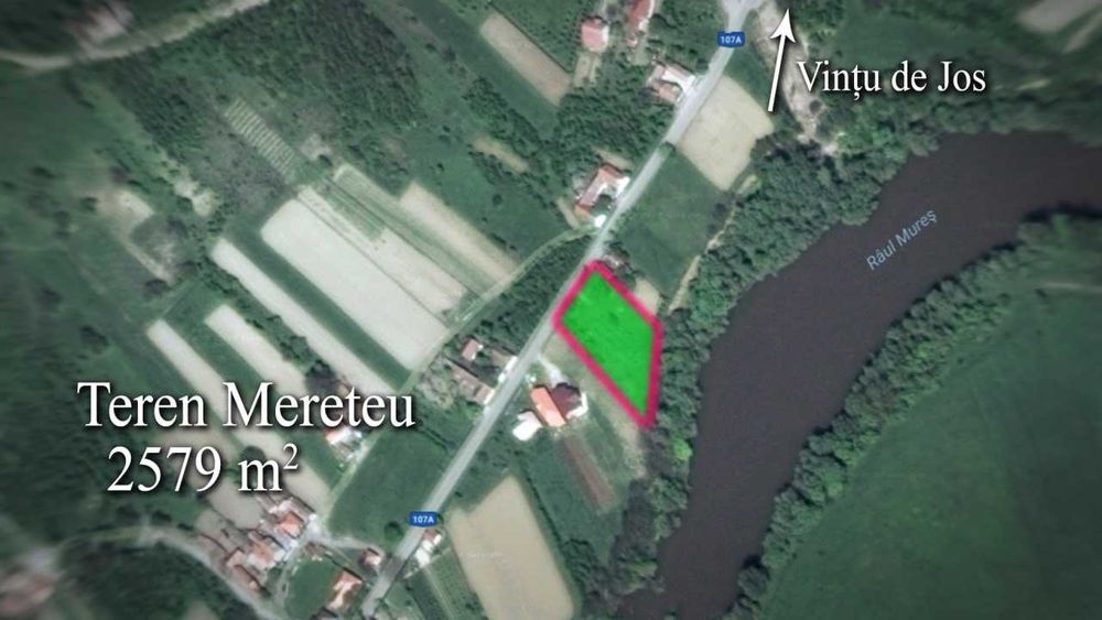 Teren Intravilan 2579 m2 în Mereteu, Vințu de Jos, Județul Alba - 15 km de Alba Iulia