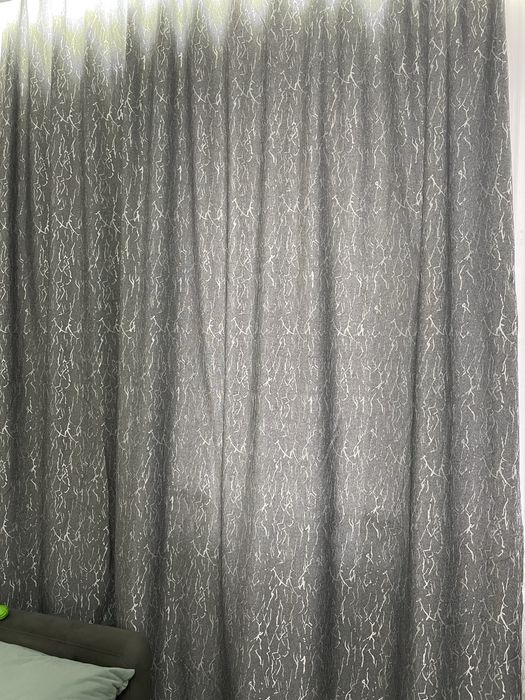 Шторы широкие серые