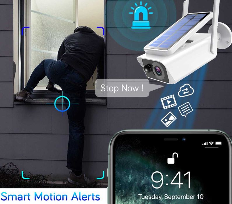 Camera Supraveghere cu Panou Solar FULL HD, Wifi, Solara, 3MP