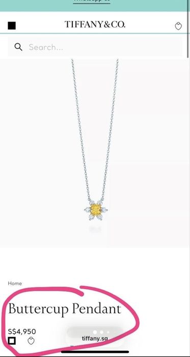 Платиновое колье Tiffany с желтым бриллиантом.