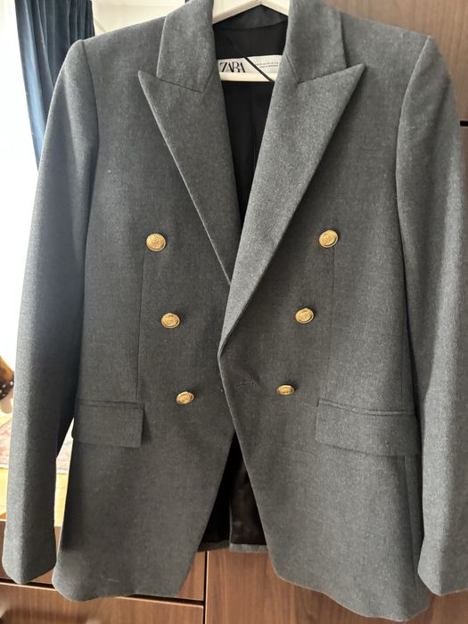 Sacou Zara gri , stofa moale