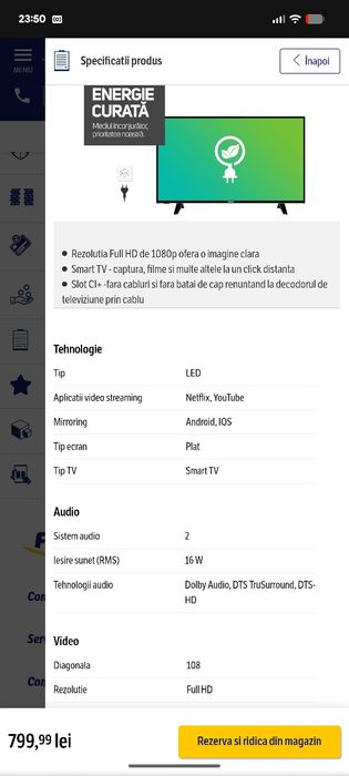 Televizor HORIZON cu Diagonala de 108cm, FULLHD