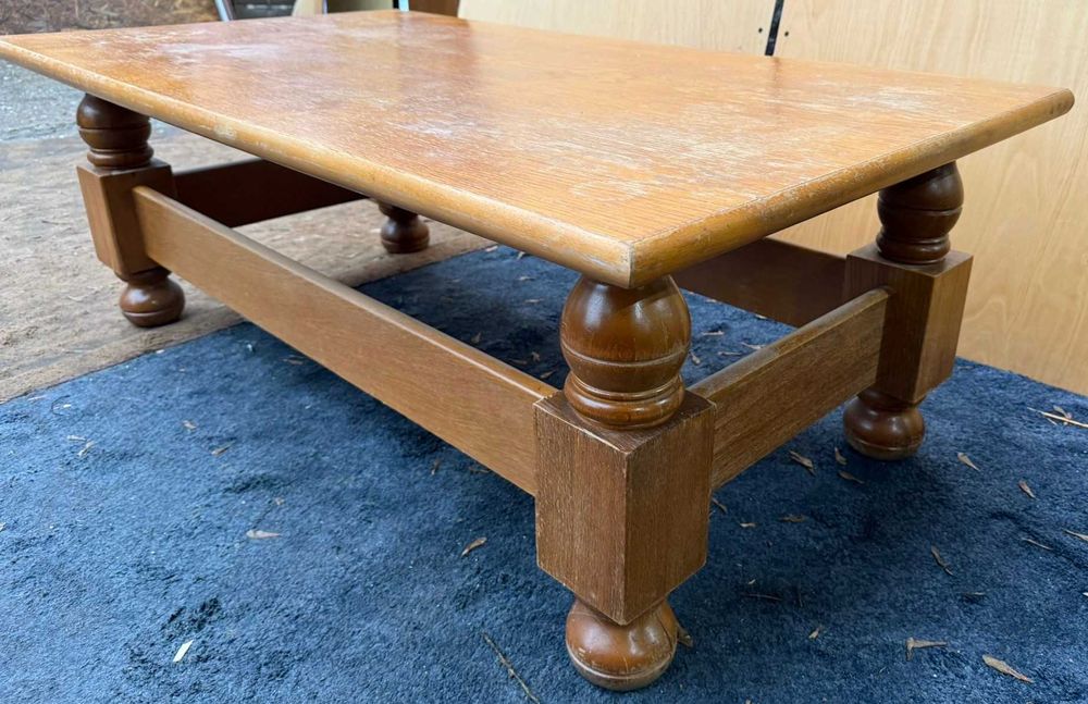 Masa de cafea Vintage din Lemn; Masuta solida cu blat 150x80 cm