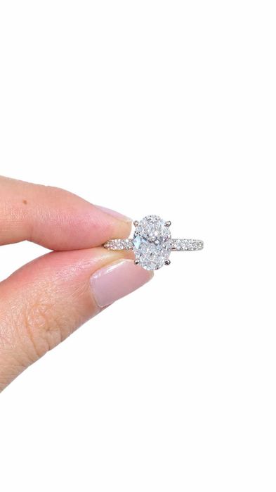 НАМАЛЕН! Пръстен с Диамант 3 ct Бяло Злато 14 kt и IGI Сертификат