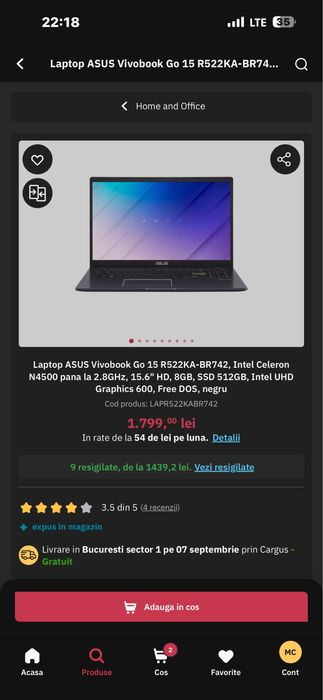 Laptop asus nou .