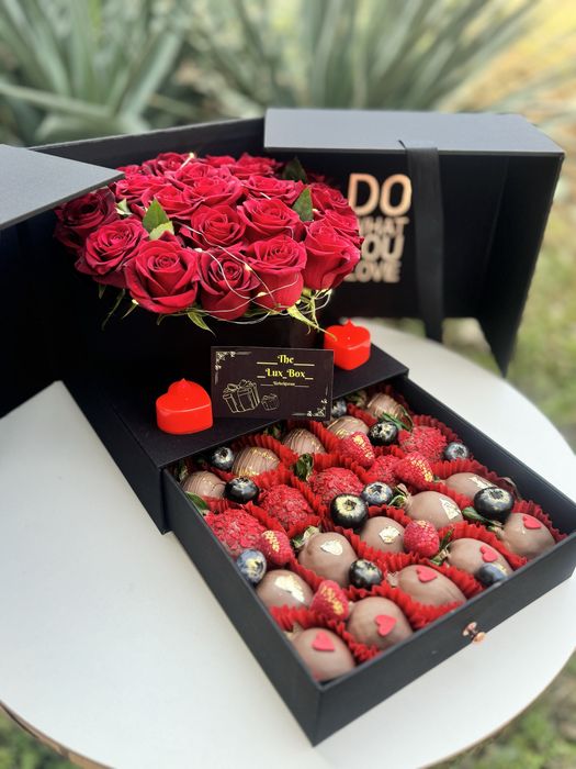 Клубника в шоколаде, Цветы, Букет, подарки