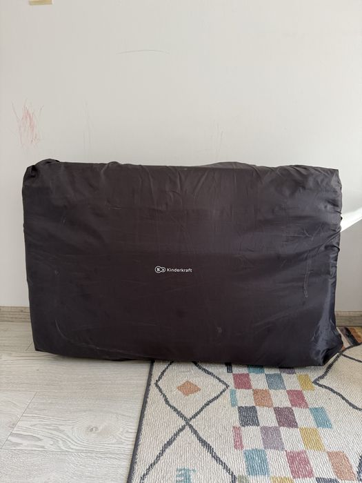 Pătuț (co-sleep) Kinderkraft Neste Up Gri + Saltea Manufaktura Reversibilă – Stare Foarte Bună