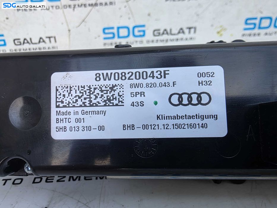 Panou Comanda AC Clima Climatronic Audi A4 B9 2015 - 2019 Cod 8W0820043F [K4072]