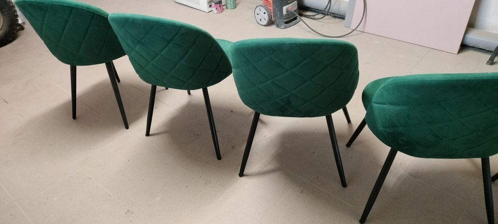 Scaune bucătărie catifea - 5 buc