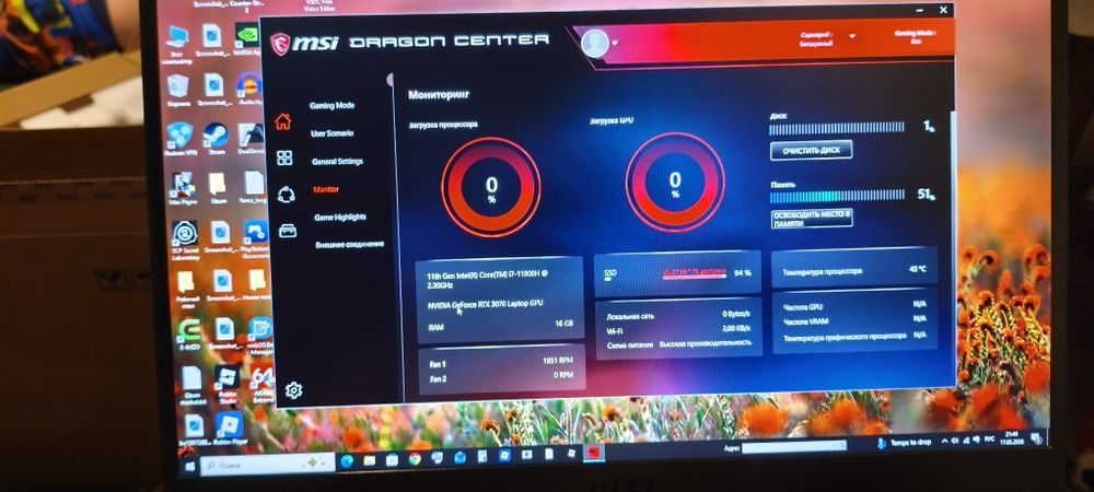Игровой ноутбук MSI GP76 LEOPARD RTX 3070 как новый