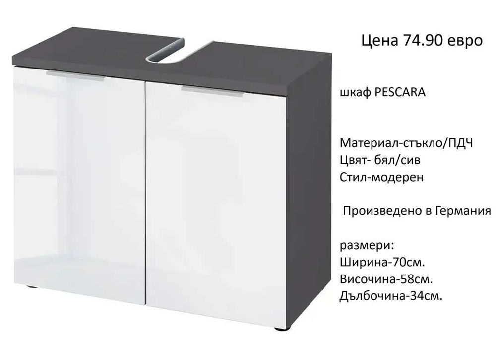 РАЗЧИСТВАМЕ СКЛАДА шкафове за мивка различни модели от 34.90 евро