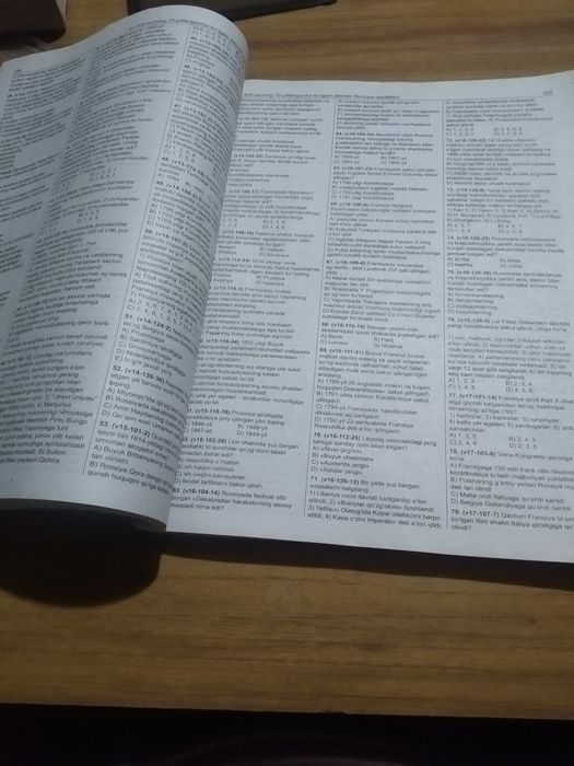 Tarix.Mavzulashtirilgan testlar.