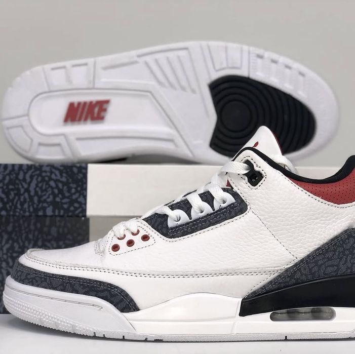 Air Jorrdan 3 Retro Fire Red Denim - Marime 42