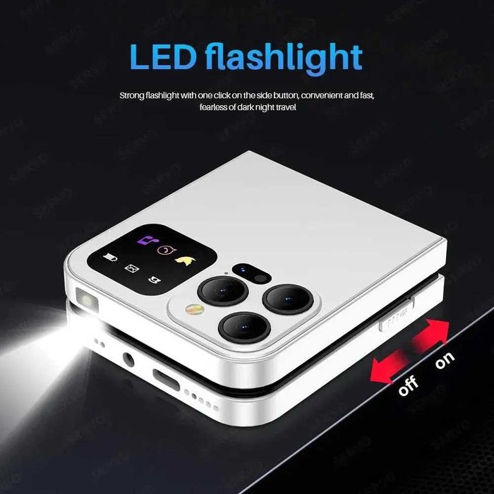 Сгъваем Телефон Mini Flip Smart Phone с 2 SIM карти Мини Телефон GSM