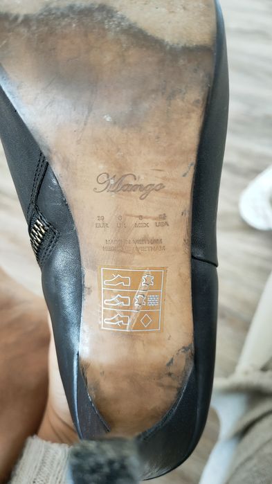 Botine platforma toc piele Mango