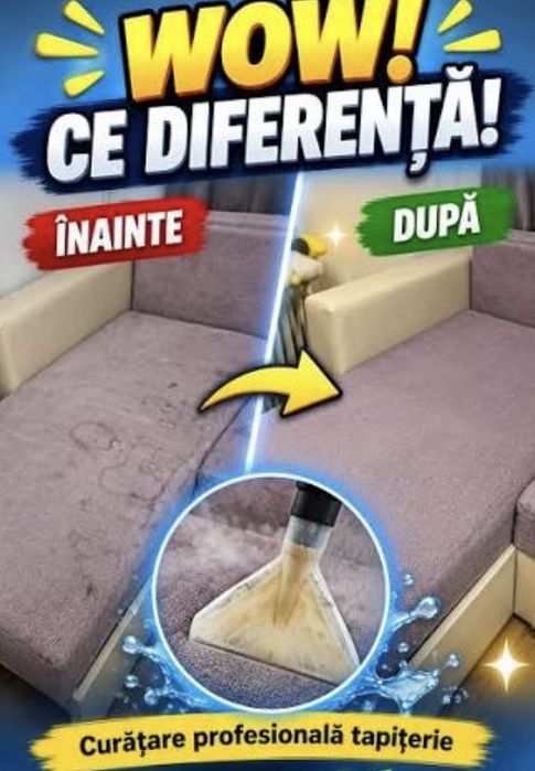 Curațare saltele canapele interioare auto etc