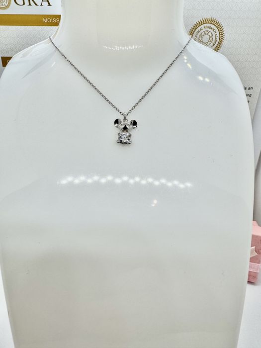 Сребърно колие с мойсанит (Диамамт) 0.5 карата