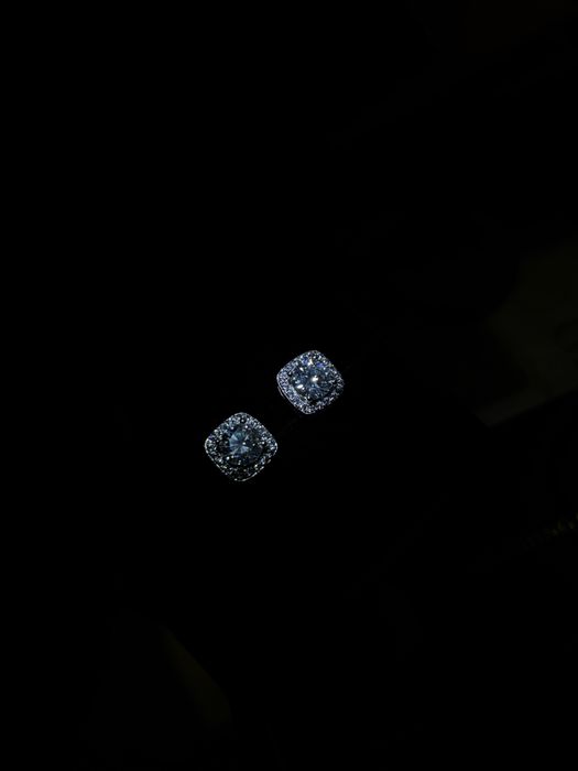 Муассанит серебро  кольцо пусеты