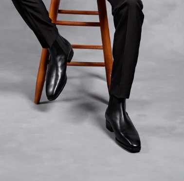 Ghete chelesea 43 plain toe ZARA piele naturala moale negru