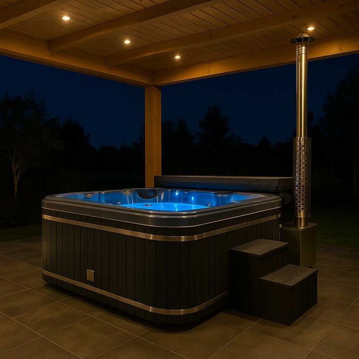 Продавам ново джакузи с натуралната дървена облицовка и хидромасаж