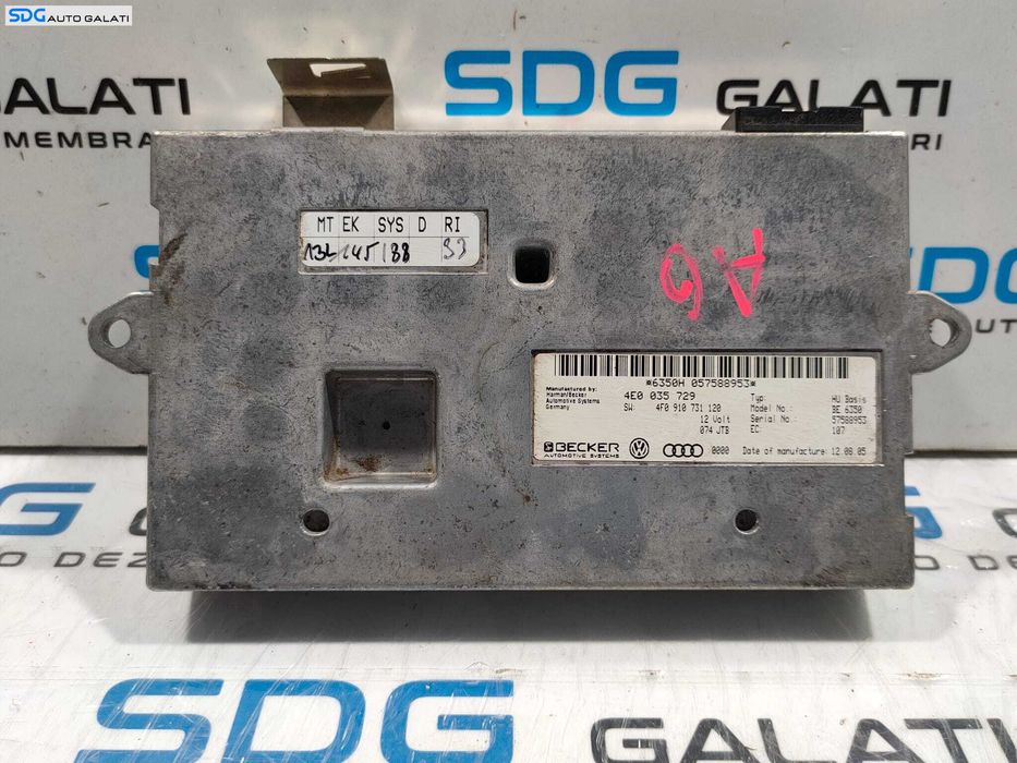 Unitate Modul Calculator MMI Navigatie Audi A6 C6 2005 - 2011 Cod 4E0035729 4F0910731 [L4838]