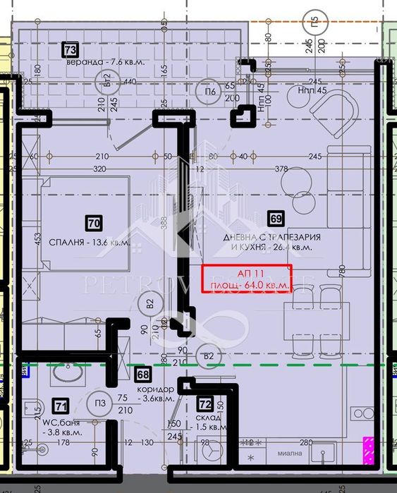 Продава се Двустаен апартамент в Велинград - 74 кв.м за 1146 €/кв.м - Снимка #2