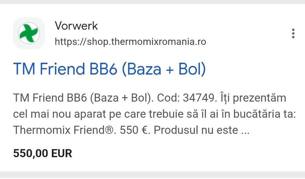 Thermomix Friend - TM6 - partener autorizat Thermomix