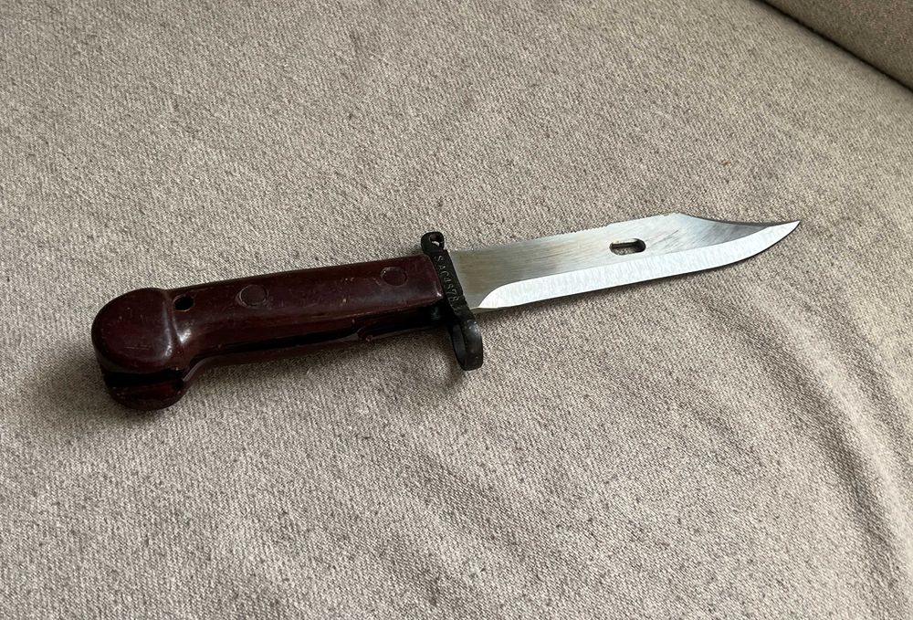 Baionetă militară AKM cu teacă și toc piele original MAPN colecție