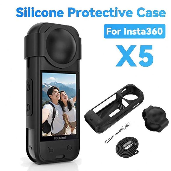 Husa de silicon + protectie obiective camera de actiune Insta360 X5