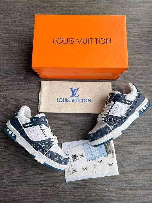 Adidasi lv new alb albastru