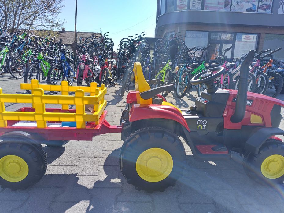 TEXAS акумулаторен трактор с ремарке RANCHER червен