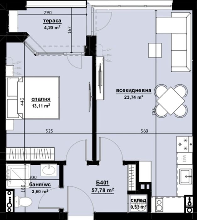 2-стаен в Бургас-Хоризонт площ 67 цена 112000