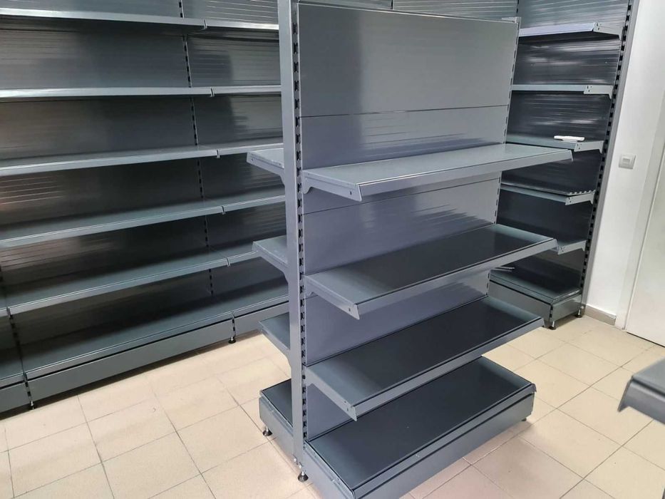 Стелажи крайстенни, островни, гондола  - НОВИ /налични на склад/