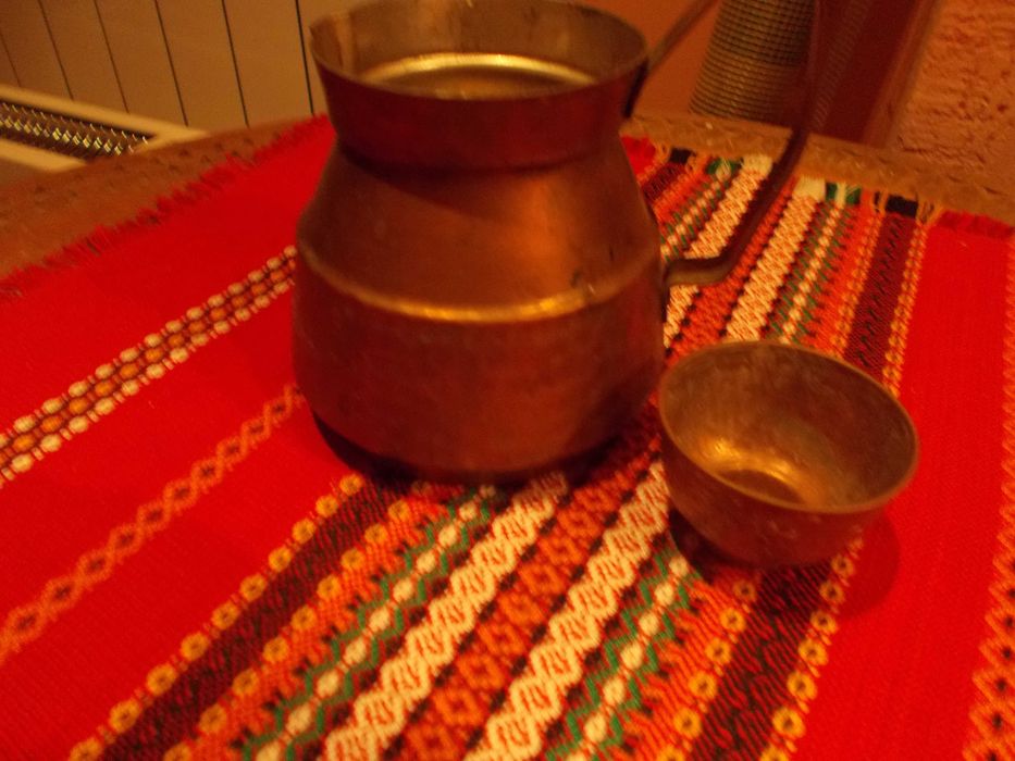 Медна каничка за вино/кафе  с чаша