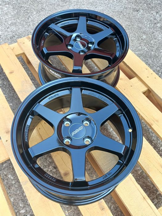 17.4x100 Rays t37 Volk Racing 7.5ж ет35 vw opel honda suzuki bmw e30 Piano Black.