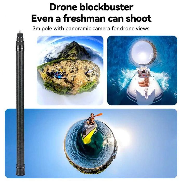3M Selfie Stick invizibil din carbon Insta360 One X X2 X3 X4 X5