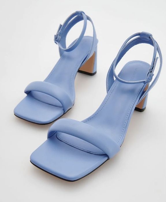 Sandale albastre cu toc 7 cm