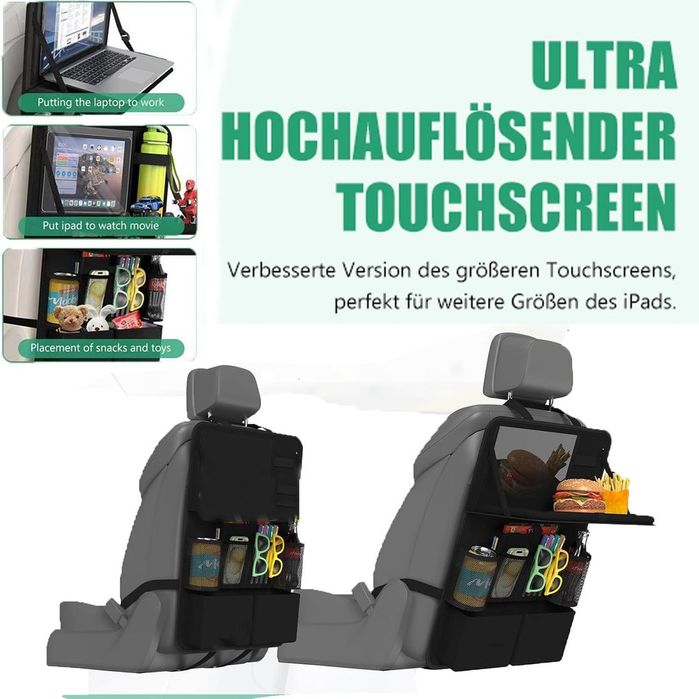 Organizator Auto pentru Copii cu Masă Pliabilă 2-Pack Protector pentru Spatele Scaunului Impermeabil – 42x62cm