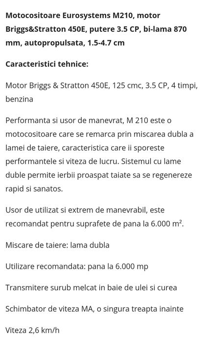 Motocoasa M210 Functionabila