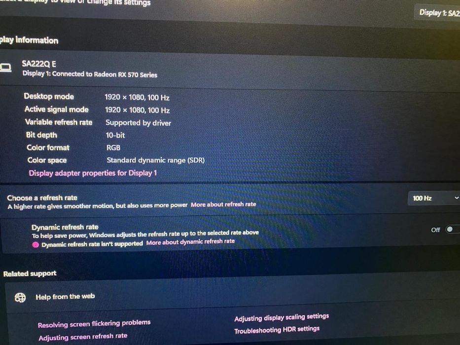 Monitor Acer fhd 100hz