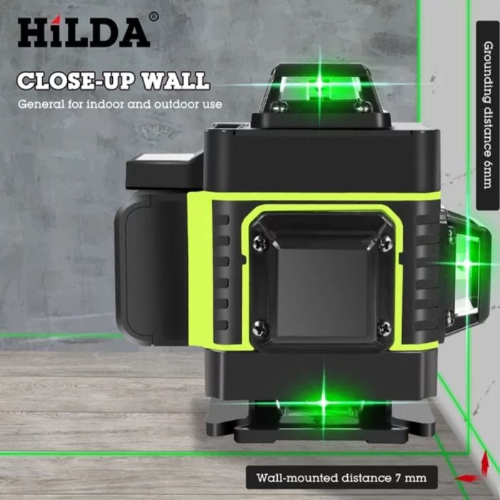 4D лазерен нивелир с 16 линии самонивилиращ се,с две батерии,зе