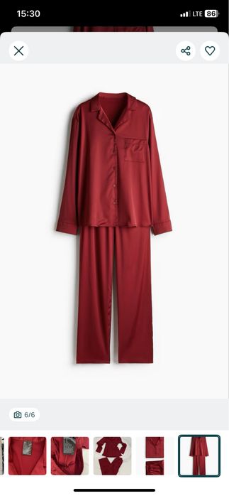 Pijama dama subtire din satin H&M noua