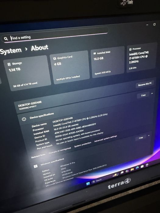 Leptop Gaming  terra /17,3 inchi /i7 8750H