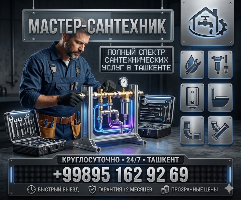 Срочно сантехник в Ташкенте 24/7