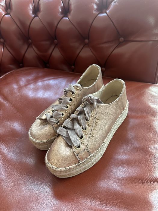 Espadrile Eva Minge, piele, aproape noi, 38.